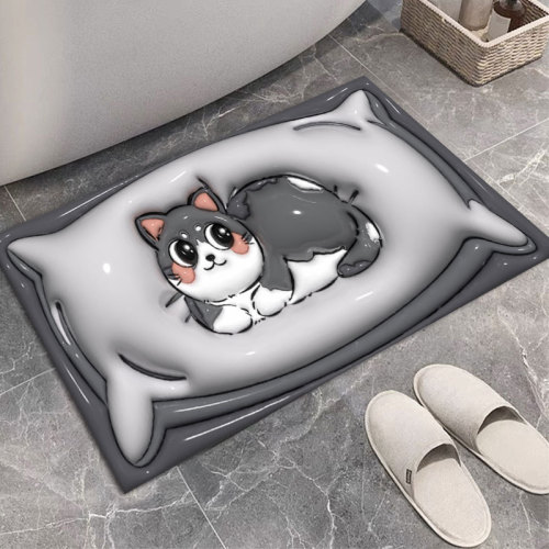 Home Use Cartoon Diatomaceous Earth Absorbent Mat Non-Slip Quick-Drying Pad for Bathroom Entrance Toilet Doorway