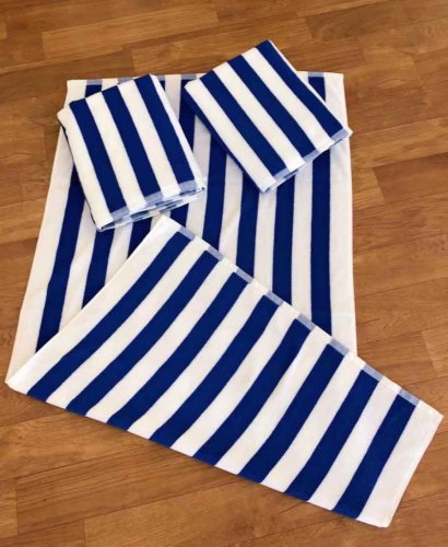 Custom Color Striped Pool Towel - 75x150 cm 600 g