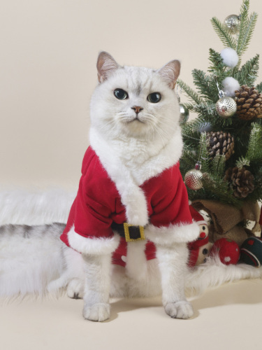 Christmas Pet Bathrobe for Dogs and Cats Fall Winter Warm Style Classic Festive Design Source Factory Supply