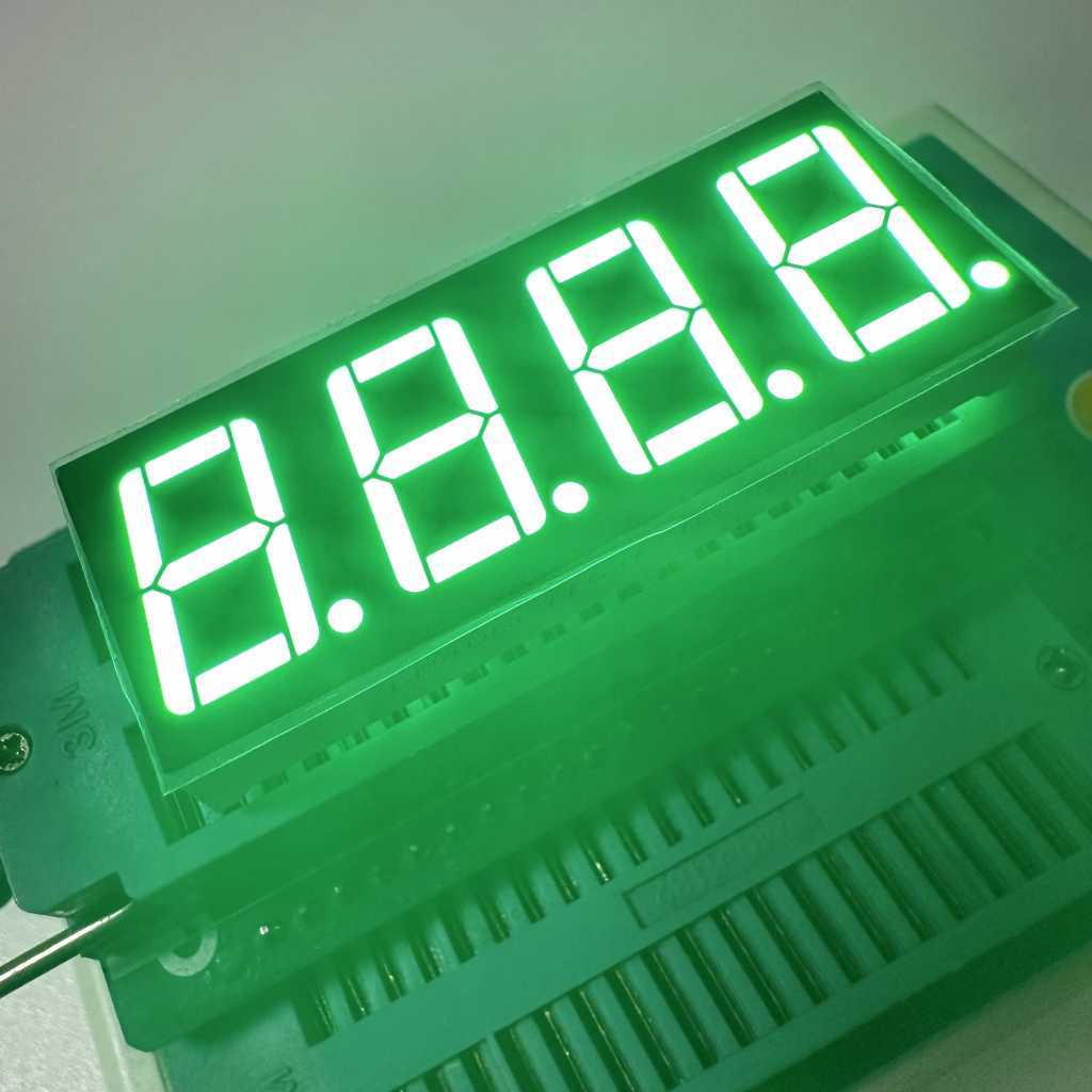 Pure Green 4 Digit 0.56" 7 Segment LED Display Common Anode for Temperature Humidity Indicator