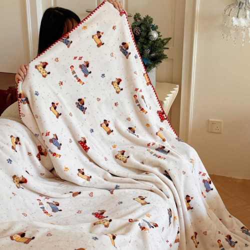 Ultra Soft Cartoon Fleece Blanket Reactive Dye No Fade No Shed Cozy Lightweight Plush for Bedroom Dorm Office