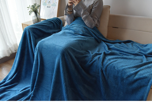 Jacquard Woven Plush Flannel Throw Blanket Ultra Soft Reversible King Size for Bed Couch