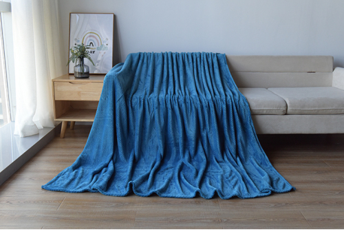 Jacquard Woven Plush Flannel Throw Blanket Ultra Soft Reversible King Size for Bed Couch