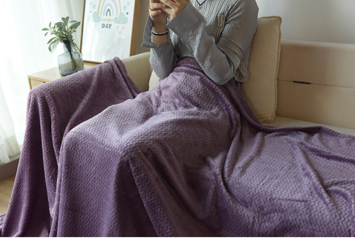 Jacquard Woven Plush Flannel Throw Blanket Ultra Soft Reversible King Size for Bed Couch