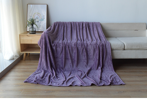 Jacquard Woven Plush Flannel Throw Blanket Ultra Soft Reversible King Size for Bed Couch