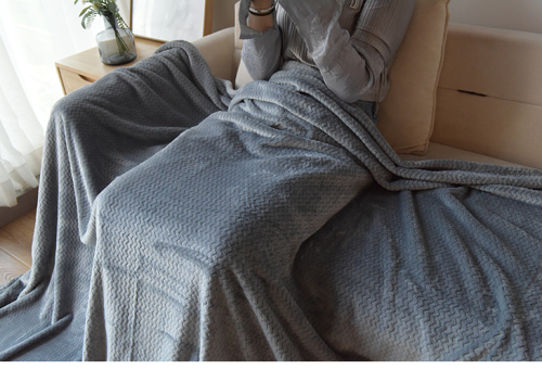 Jacquard Woven Plush Flannel Throw Blanket Ultra Soft Reversible King Size for Bed Couch