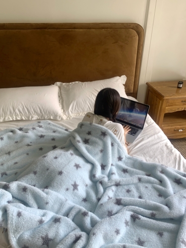 Polar Fleece Blanket Heavyweight Double Sided Print Soft Flannel Throw for Office Nap Couch Sofa Bed