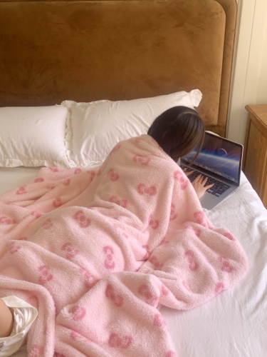 Polar Fleece Blanket Heavyweight Double Sided Print Soft Flannel Throw for Office Nap Couch Sofa Bed