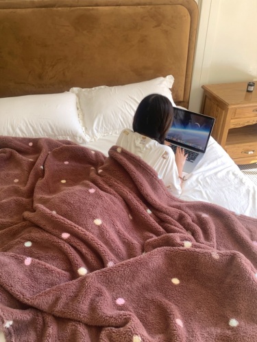 Polar Fleece Blanket Heavyweight Double Sided Print Soft Flannel Throw for Office Nap Couch Sofa Bed