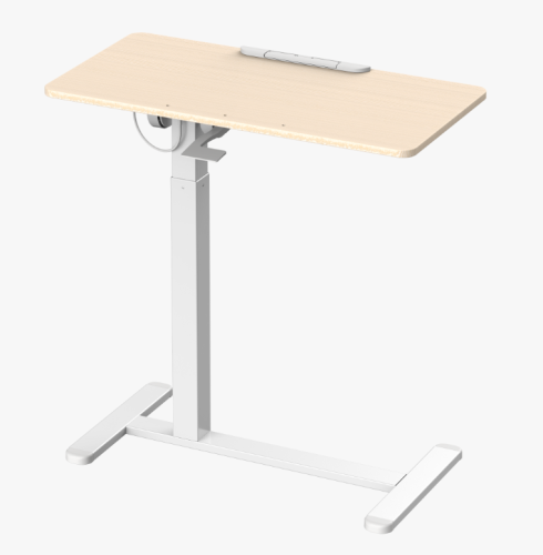 Pneumatic Office Height Adjustable Rolling Standing Desk with Wheels Gas Spring Single Leg Column Mobile Lifting Desk Ta