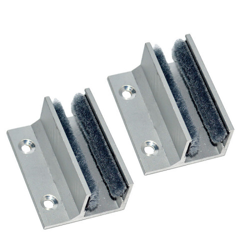 Automatic door floor guide for frameless glass doors