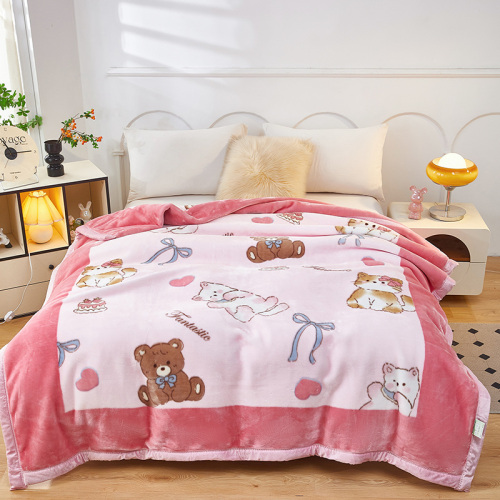 Reversible All-Season Raschel Throw Blanket Double Thick Skin-Friendly for Bed Couch Travel Home Decor