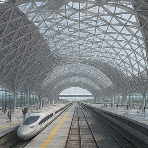 China Custom Train Station Space Frame Roof Structure