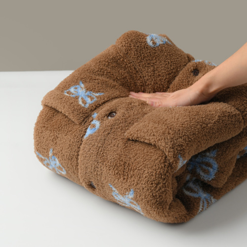 330g Snow Fleece Hooded Robe for Women Single Row Button Plush Loungewear Winter Home Wear