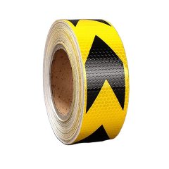 # 50mmx25M PVC Black/Golden Yellow Arrow Honey Comb Reflective Safety Tape for Vehicles/Trailers/Boats