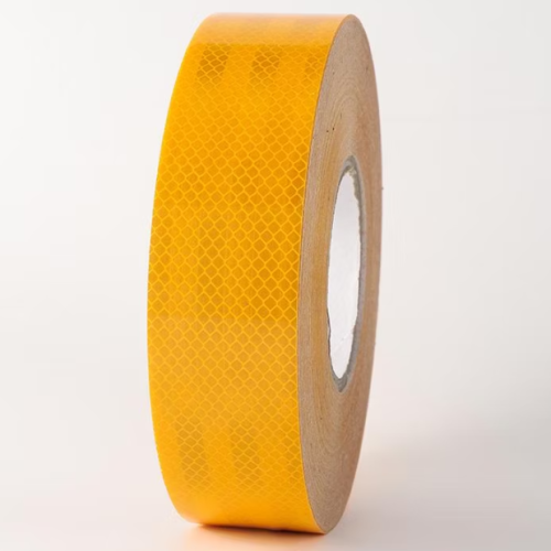 # 50mmx25M PVC Golden Yellow Prismatic Honey Comb(Glass Bead) Reflective Tape