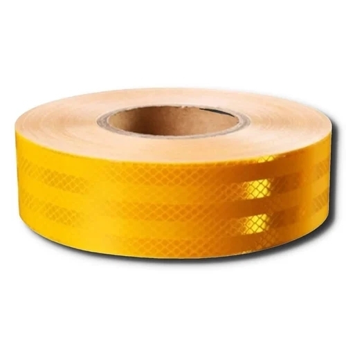 # 50mmx25M PVC Golden Yellow Prismatic Honey Comb(Glass Bead) Reflective Tape