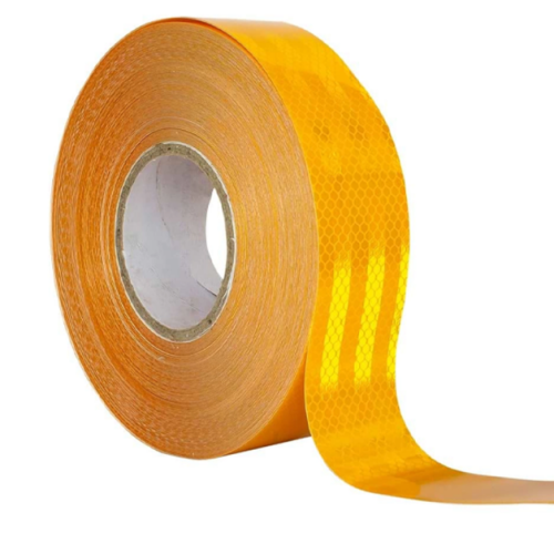 # 50mmx25M PVC Golden Yellow Prismatic Honey Comb(Glass Bead) Reflective Tape