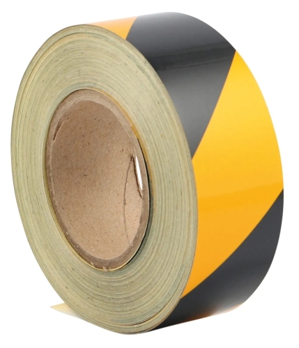 # 50mmx25M PVC Plain Golden Yellow/Black Chevron Reflective tape Economy Grade