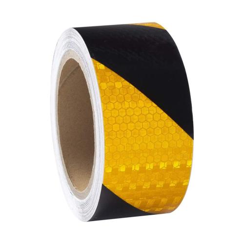 50mmx25M PVC Black/Golden Yellow Chevron Honey Comb Reflective Tape For Vehicles/Safety Marking/Sign High Visibility