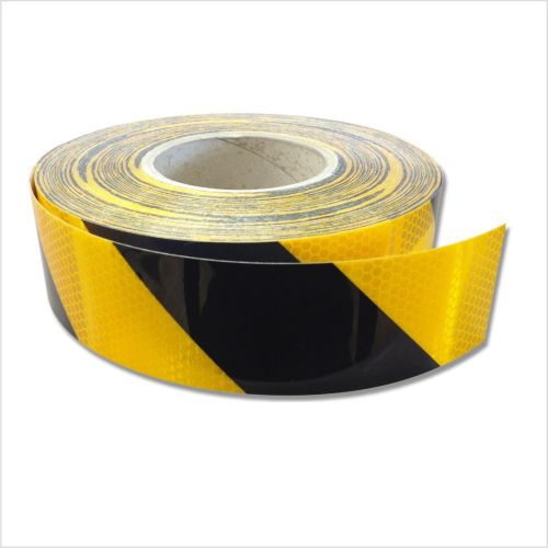 50mmx25M PVC Black/Golden Yellow Chevron Honey Comb Reflective Tape For Vehicles/Safety Marking/Sign High Visibility