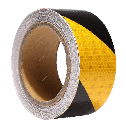 50mmx25M PVC Black/Golden Yellow Chevron Honey Comb Reflective Tape For Vehicles/Safety Marking/Sign High Visibility