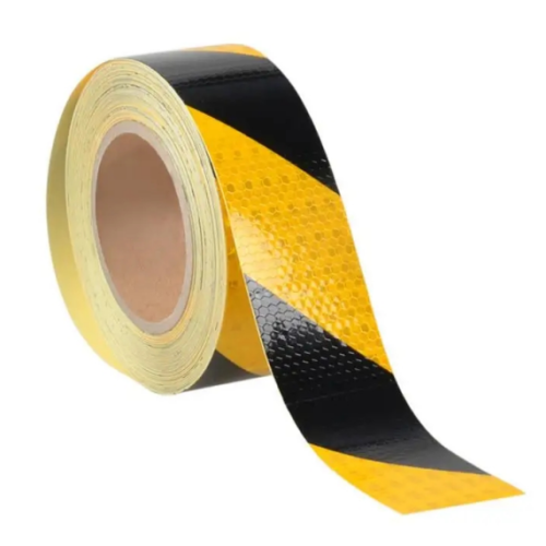 50mmx25M PVC Black/Golden Yellow Chevron Honey Comb Reflective Tape For Vehicles/Safety Marking/Sign High Visibility