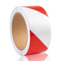 50mmx25M PVC Red/White Chevron Honey Comb Reflective Tape/Outdoor Waterproof Warning Tape