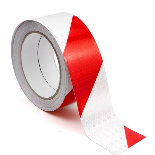 50mmx25M PVC Red/White Chevron Honey Comb Reflective Tape/Outdoor Waterproof Warning Tape
