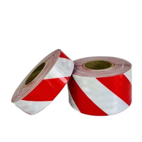 50mmx25M PVC Red/White Striped(Chevron) Prismatic Honey Comb Reflective Tape