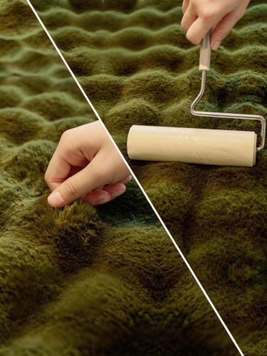 Extra Long Plush Rabbit Fur Sofa Throw Blanket 2.5cm Thick Pile Full Couch Cover for Winter Warmth