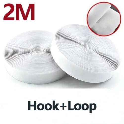 #20mmx2M Roll Self Adhesive Hook(only) Tape White in Blister Card Packing