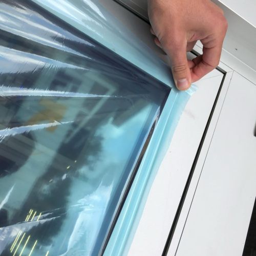 #40micx500mmx100M PE Adhesive Protective Film/Aluminum Alloy Doors and Windows Protective Film