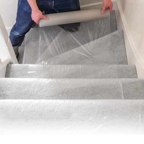 40mic/50micx1000mmx100M PE Adhesive Carpet Protector Film/PE Surface Protective Film