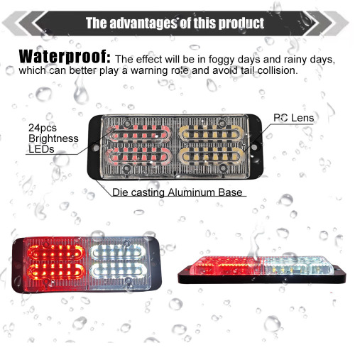 Warning LED lighthead 12 LEDs Grille Led Strobe Light