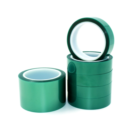 #80micx980mmx66M PET(50mic) High Temperature Silicone(30mic)Tape Green