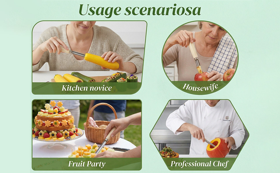 S/S Vegetable Corer with Wood Handle