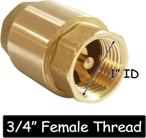600 WOG High Pressure Brass Spring Check Valve One-Way Flow Vertical & Horizontal Brass In-Line Check Valve for Home Plu