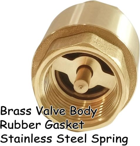 600 WOG High Pressure Brass Spring Check Valve One-Way Flow Vertical & Horizontal Brass In-Line Check Valve for Home Plu