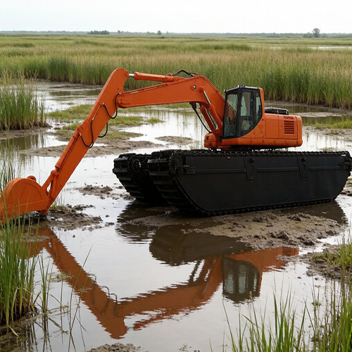 Heavy Duty Swamp Buggy Excavator for Deep Water Operations