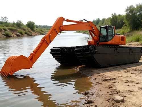Wetland Construction Excavator with Long Reach Capability