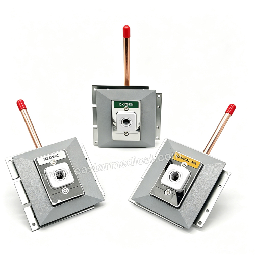 Factory Direct PB Triple Gas Terminal O2+Air+Vac medical gas outlets Stainless Steel/Zinc Alloy OEM NFPA Compliant