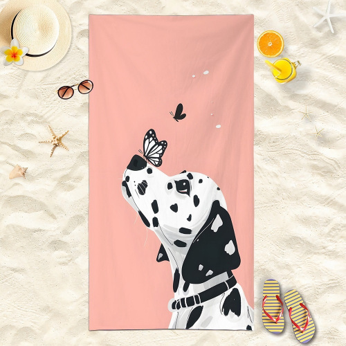 Cool Pet Print Microfiber Beach Towel Cartoon Bath Towel Absorbent Quick Dry Portable Travel Towel