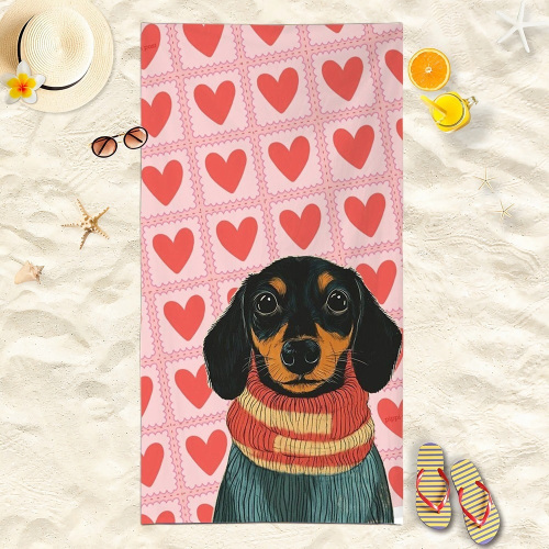 Cool Pet Print Microfiber Beach Towel Cartoon Bath Towel Absorbent Quick Dry Portable Travel Towel