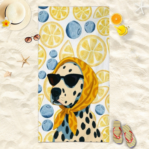 Cool Pet Print Microfiber Beach Towel Cartoon Bath Towel Absorbent Quick Dry Portable Travel Towel