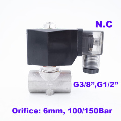 150Bar PEEK/PTFE GSPG 2 Way Water High Pressure Solenoid Valve 3/8 1/2" 220V 24V Orifice 6mm N.C One Way Car Wash Valve