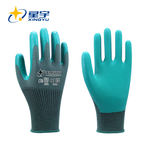 T1000 13G Polyester+Spandex Liner Latex Coated Gloves