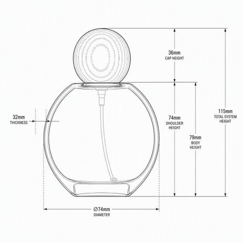 50ml round glass perfume glass bottle with wooden cap