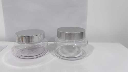 200ml PET Cream Jar with 68-400 Anodized Aluminum Cap Pink Round Plastic Cosmetic Body Butter