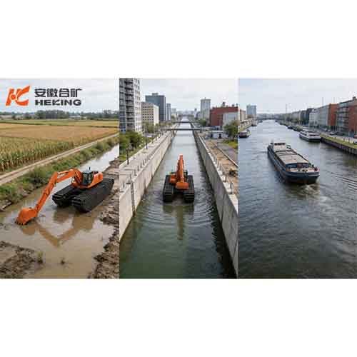 Canal Cleaning Equipment with Amphibious Excavators
